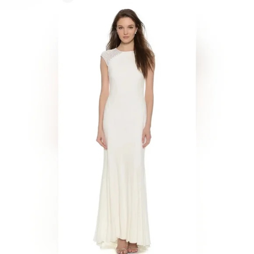 Badgley Mischka Ivory Maxi Dress